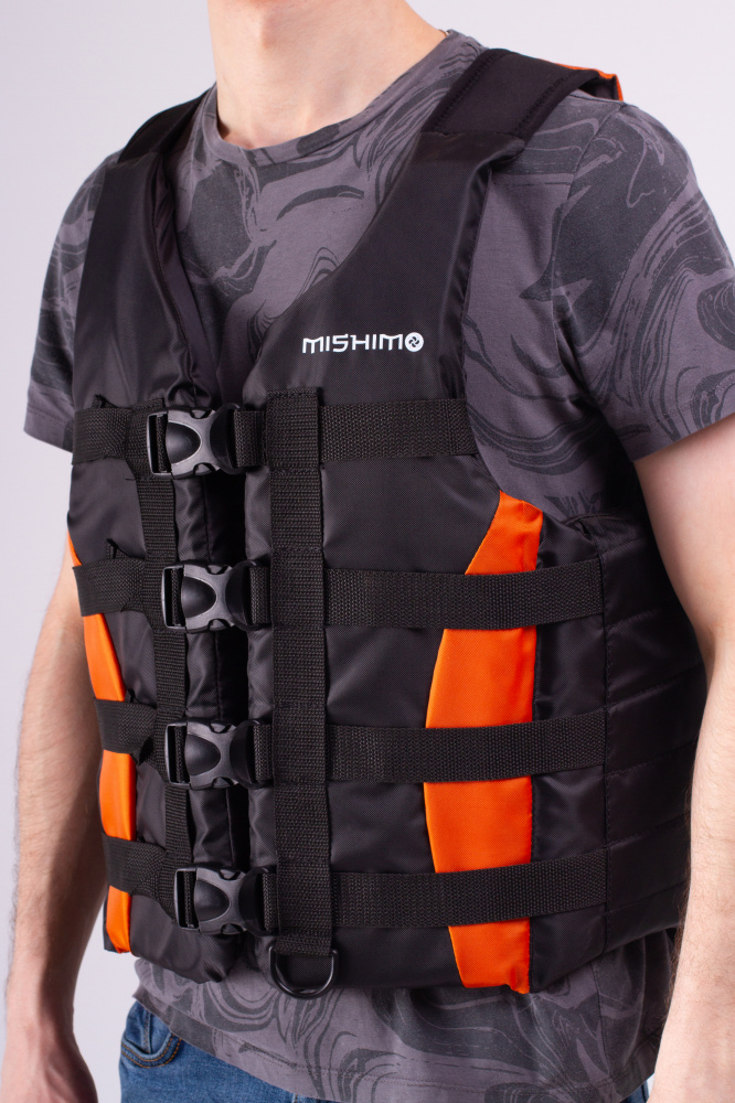 Жилет спасательный MISHIMO PRO Премиум качества Черно-оранжевый в Кисловодске