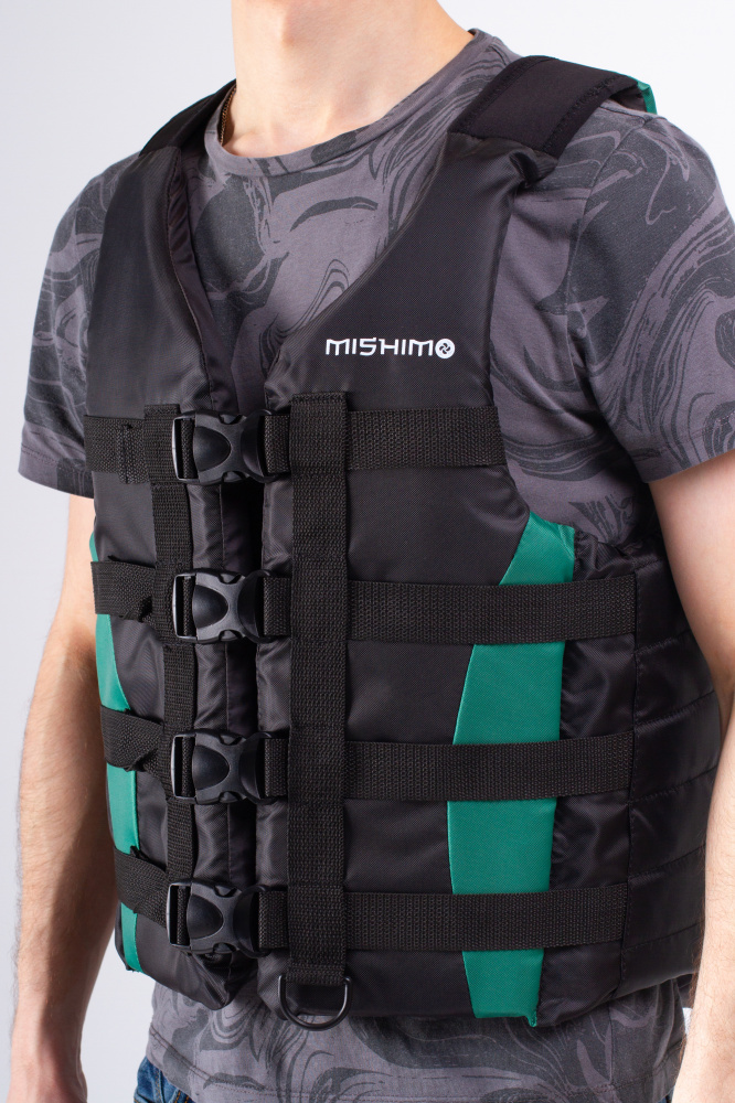 Жилет спасательный MISHIMO PRO Премиум качества Черно-зеленый в Кисловодске