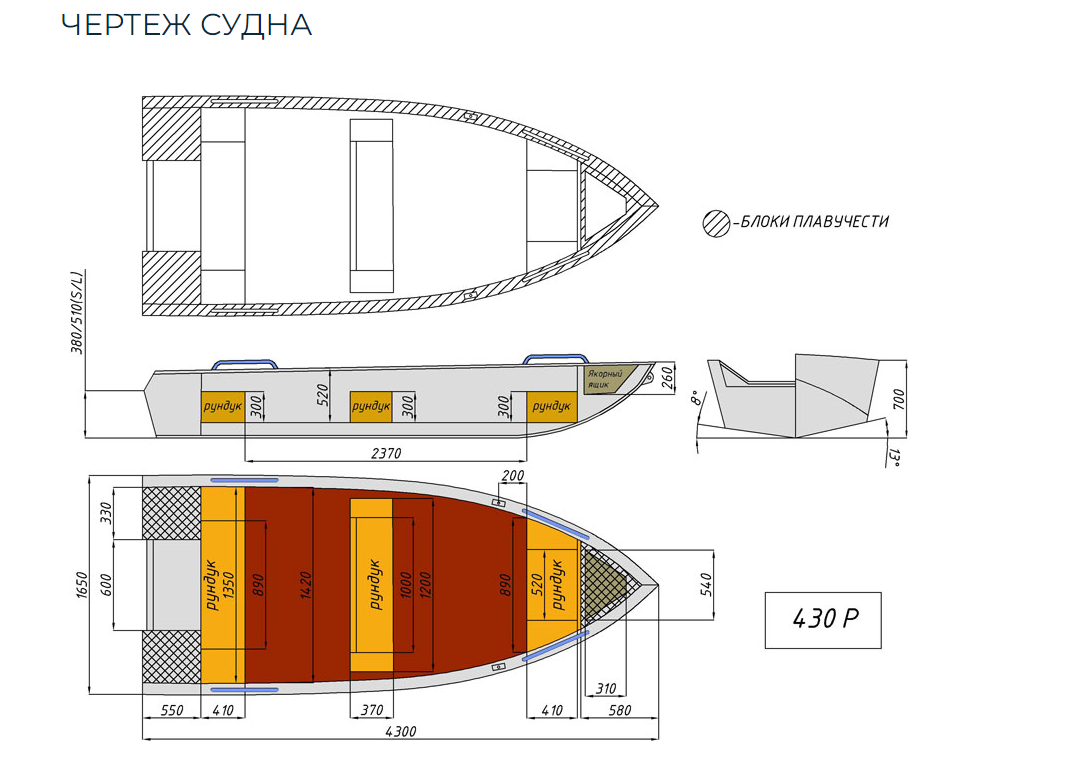 Алюминиевая лодка  Wyatboat-430 Р в Кисловодске