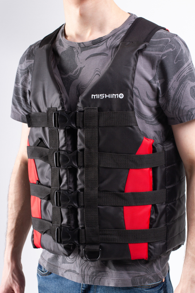 Жилет спасательный MISHIMO PRO Премиум качества Черно-красный в Кисловодске