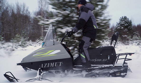 Миниснегоход Бурлак Азимут 20 л.с. , эл.запуск, реверс, тормоз гидравл, капот серый в Кисловодске