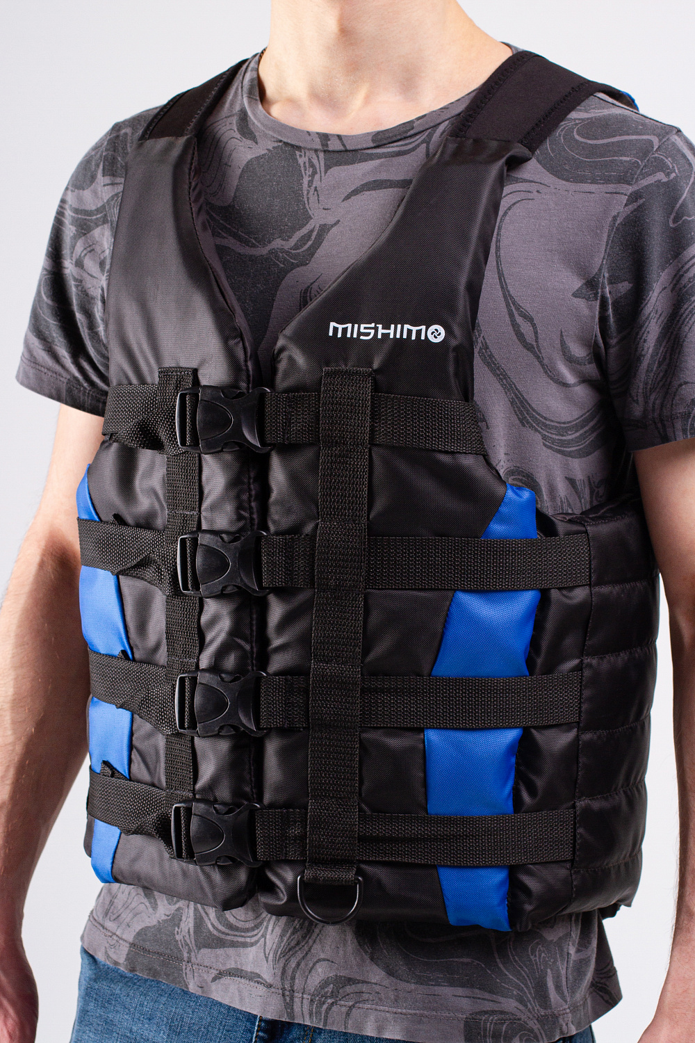 Жилет спасательный MISHIMO PRO Премиум качества Черно-синий в Кисловодске