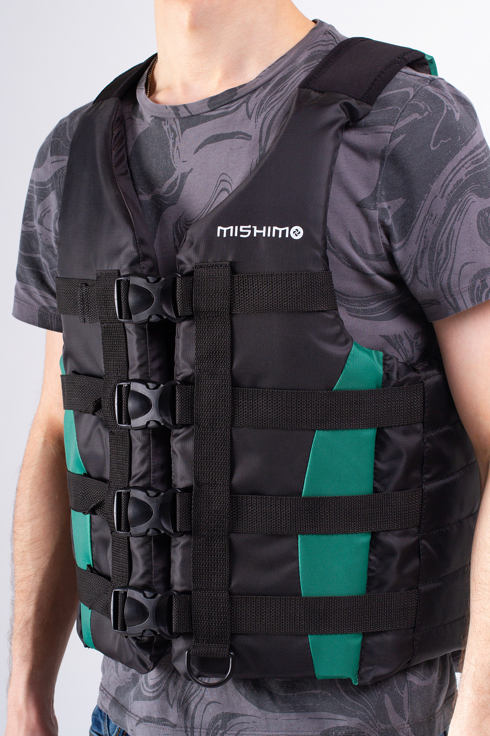 Жилет спасательный MISHIMO PRO Премиум качества Черно-зеленый в Кисловодске