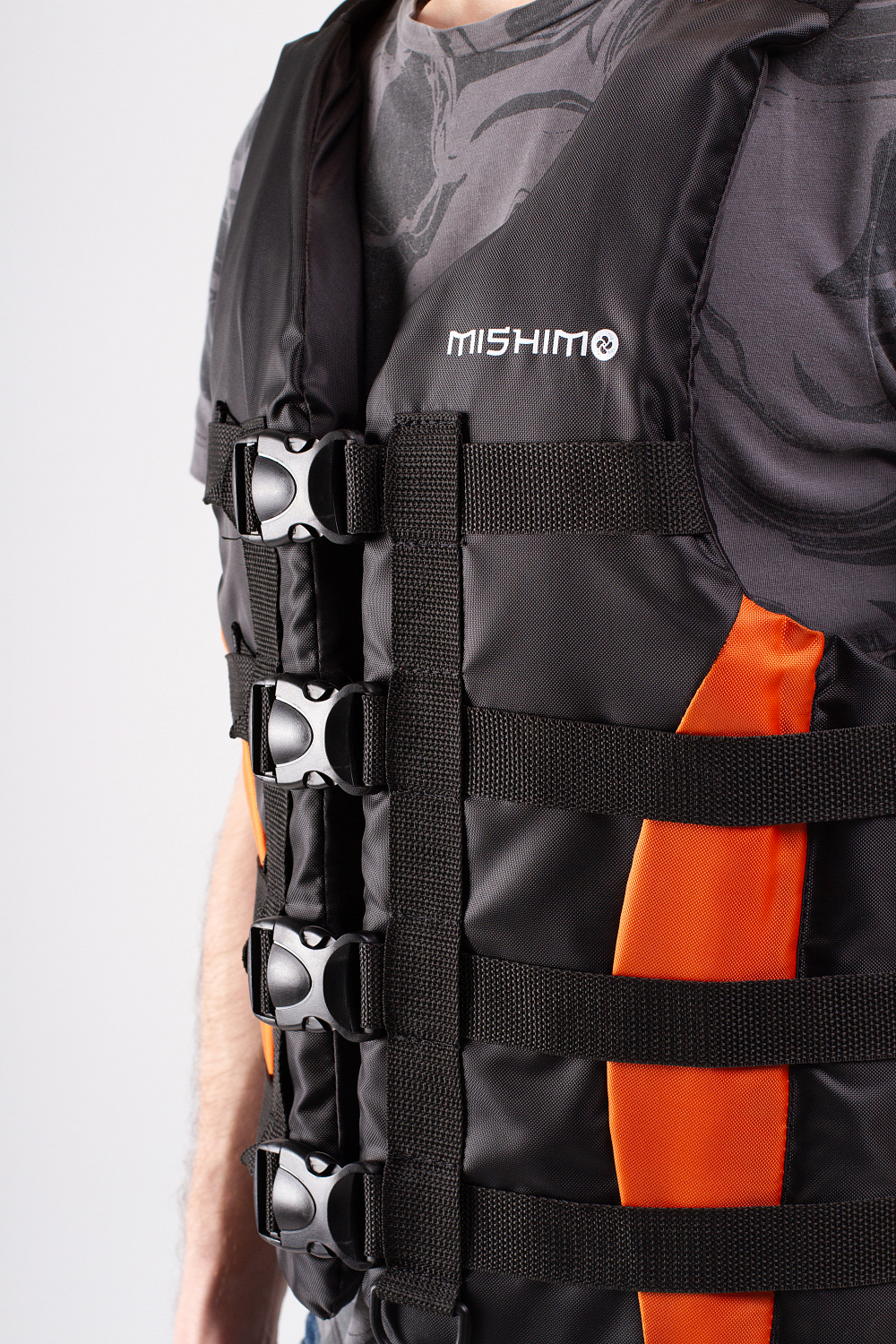 Жилет спасательный MISHIMO PRO Премиум качества Черно-оранжевый в Кисловодске