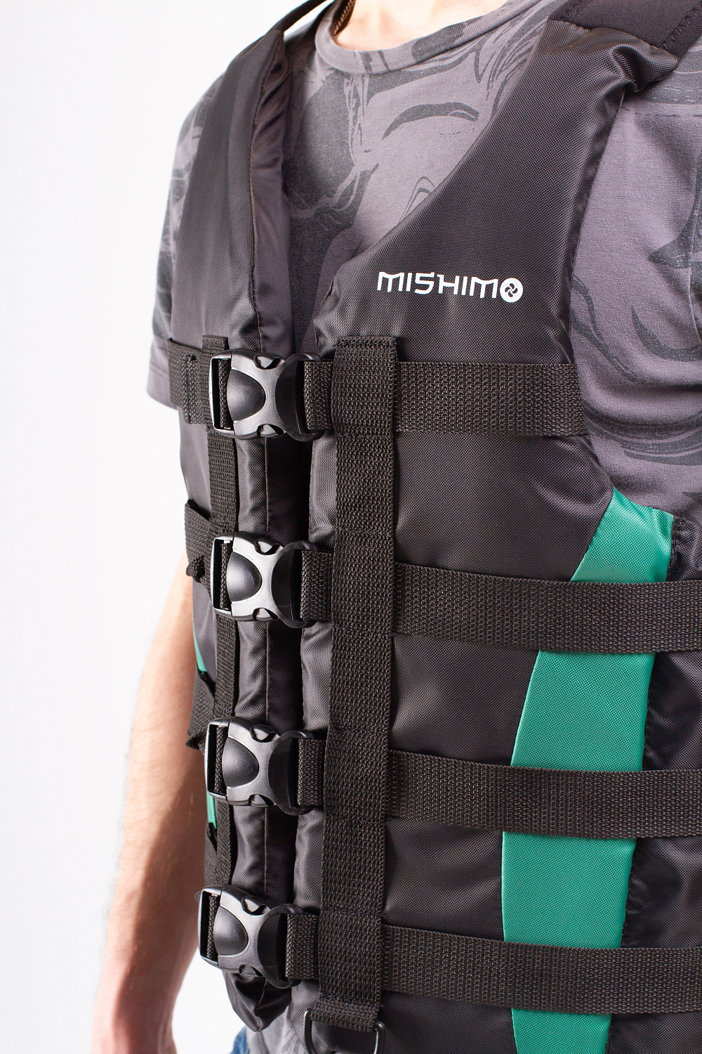 Жилет спасательный MISHIMO PRO Премиум качества Черно-зеленый в Кисловодске