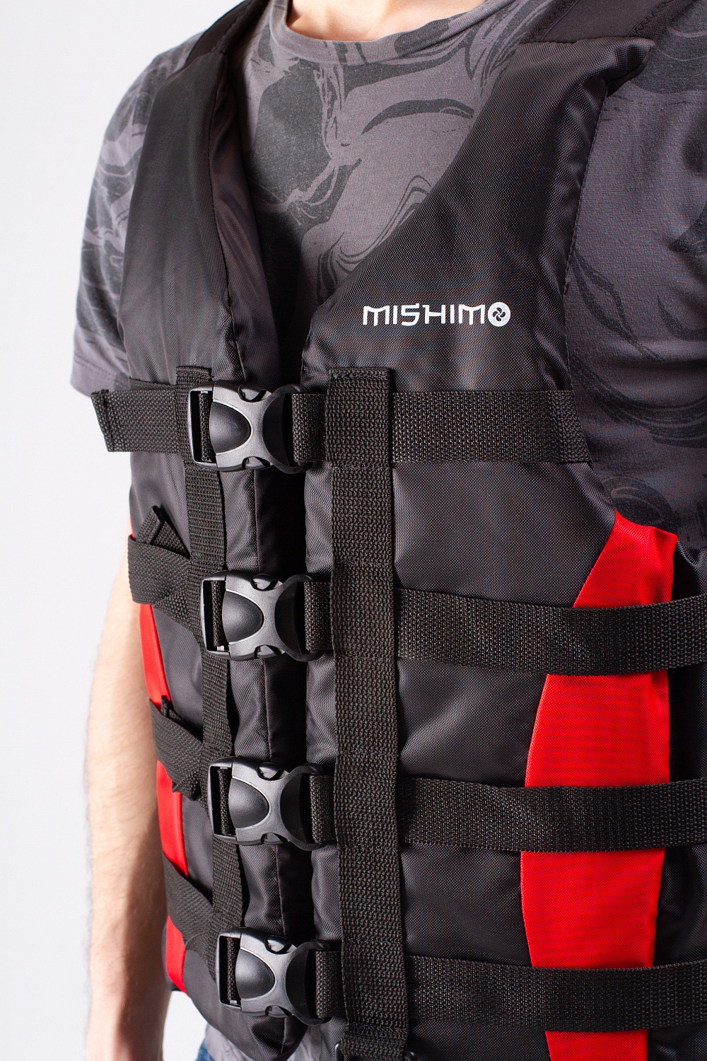 Жилет спасательный MISHIMO PRO Премиум качества Черно-красный в Кисловодске